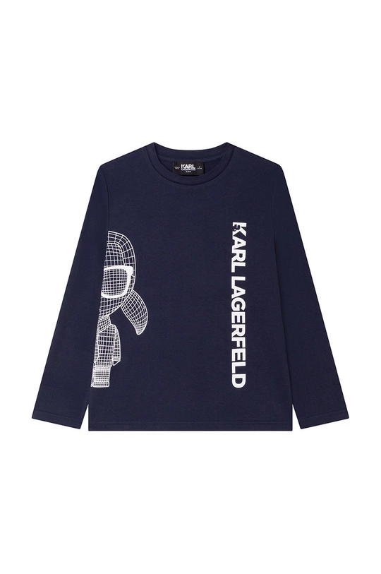 Karl Lagerfeld longsleeve bawełniany dziecięcy granatowy