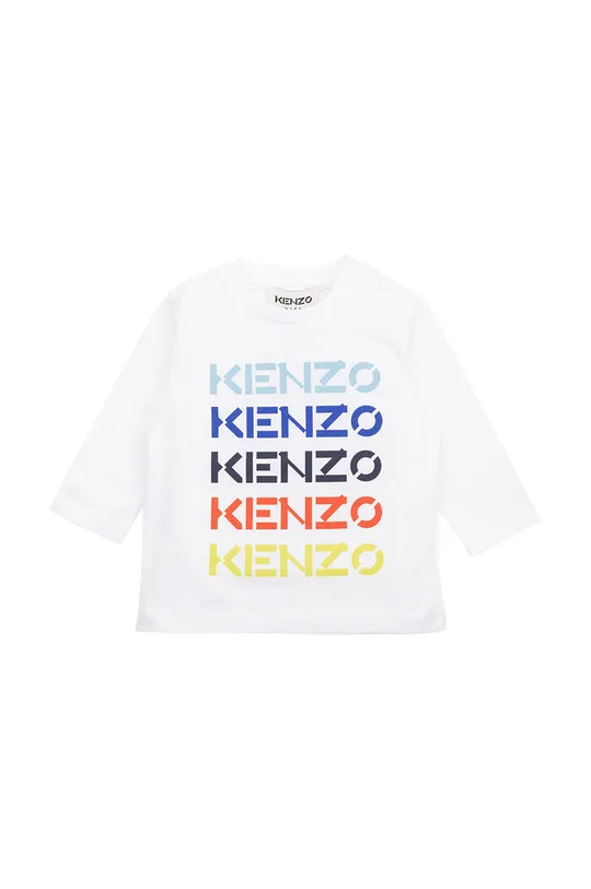 bijela Dječja pamučna majica dugih rukava Kenzo Kids Za dječake