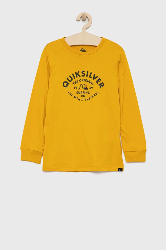 жёлтый Хлопковый детский лонгслив Quiksilver Для мальчиков