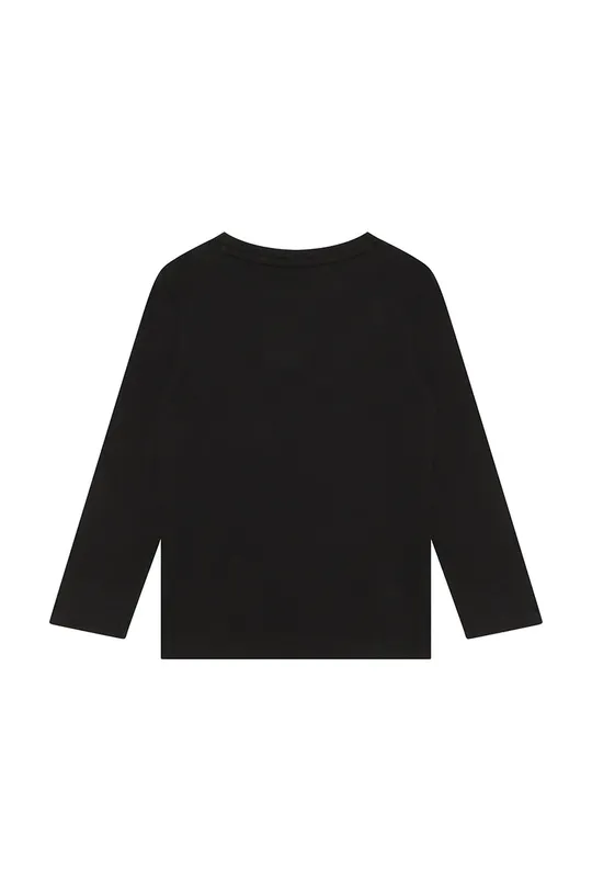 Detská bavlnená košeľa s dlhým rukávom BOSS čierna