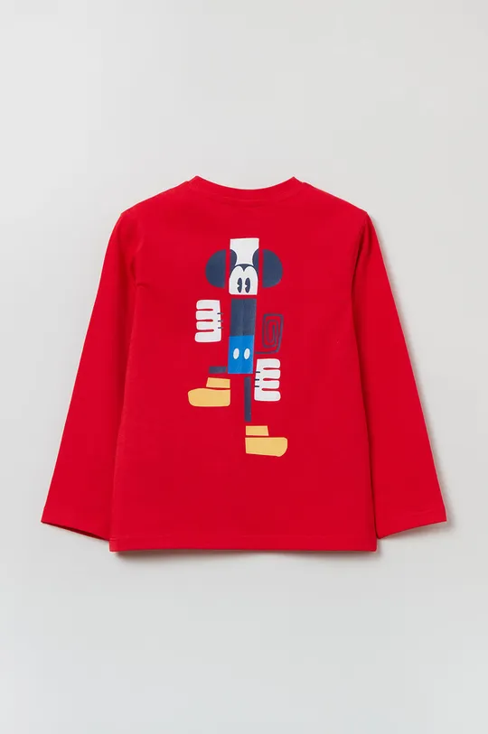 Otroška bombažna majica z dolgimi rokavi OVS rdeča