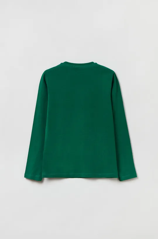 Detská bavlnená košeľa s dlhým rukávom OVS zelená