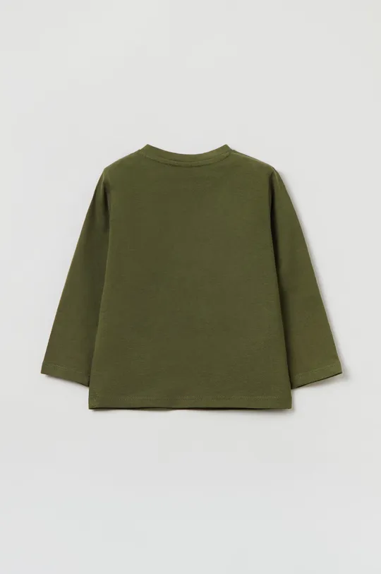 Detské bavlnené tričko s dlhým rukávom OVS zelená