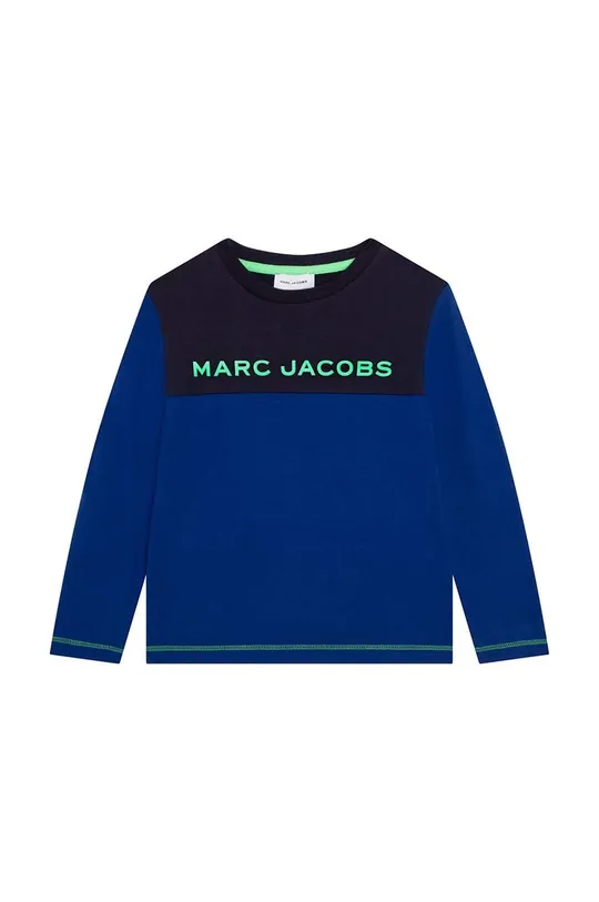 Otroška bombažna majica z dolgimi rokavi Marc Jacobs mornarsko modra