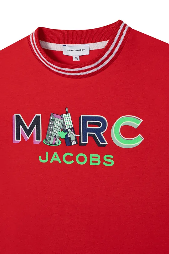 rdeča Otroška bombažna majica z dolgimi rokavi Marc Jacobs