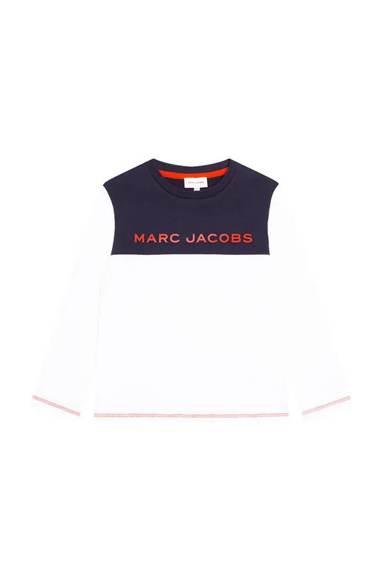 bela Otroška bombažna majica z dolgimi rokavi Marc Jacobs Fantovski