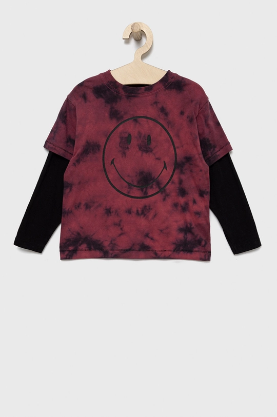 Desigual longsleeve bawełniany dziecięcy bordowy