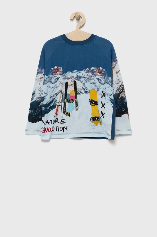 Desigual longsleeve bawełniany dziecięcy niebieski