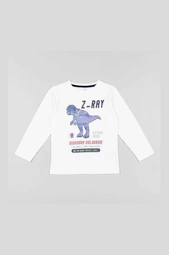 biały zippy longsleeve bawełniany dziecięcy Chłopięcy