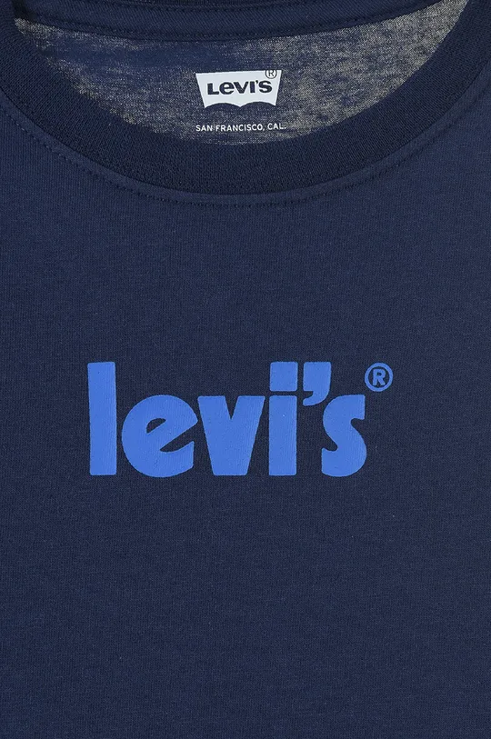 Παιδικό βαμβακερό μακρυμάνικο Levi's σκούρο μπλε