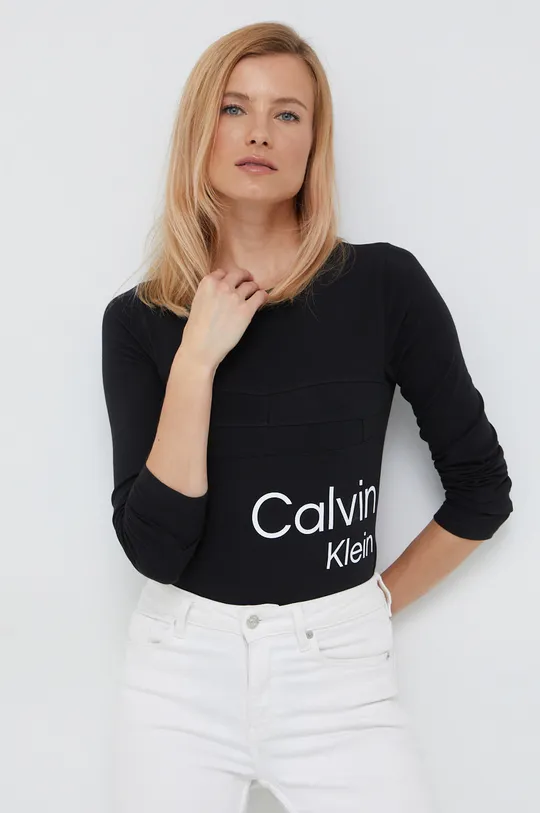 czarny Calvin Klein Jeans body J20J219130.9BYY Damski