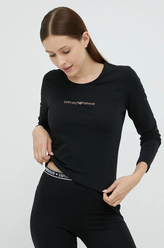 μαύρο Longsleeve Emporio Armani Underwear Γυναικεία