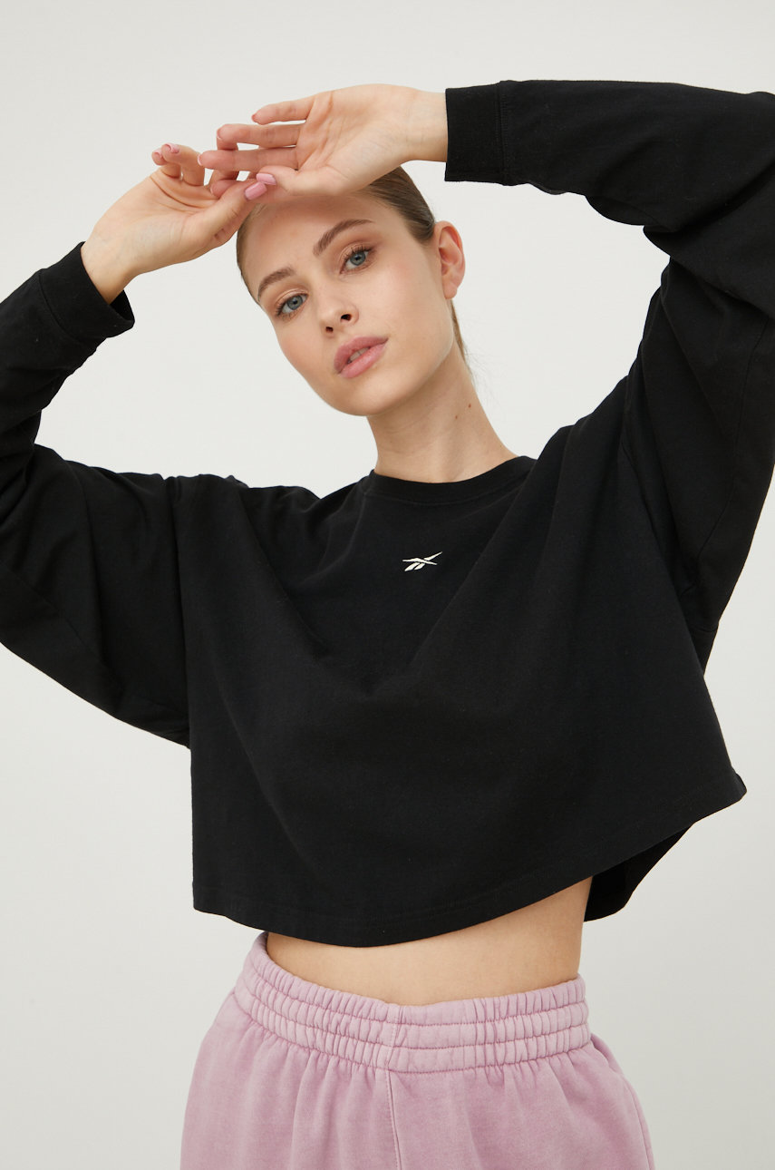 black Reebok Classic cotton longsleeve top Women’s