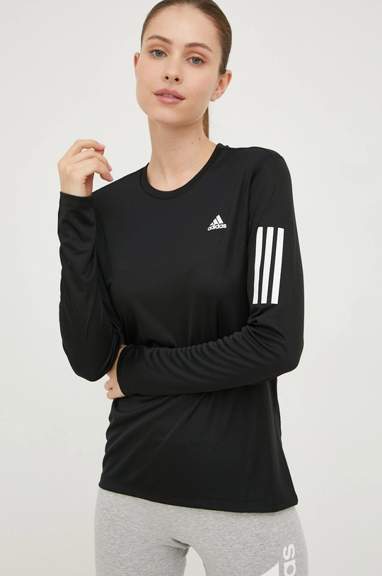 čierna Bežecké tričko s dlhým rukávom adidas Performance Own The Run Dámsky