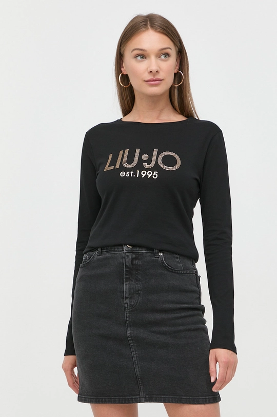 czarny Liu Jo longsleeve bawełniany WF2485.J6308