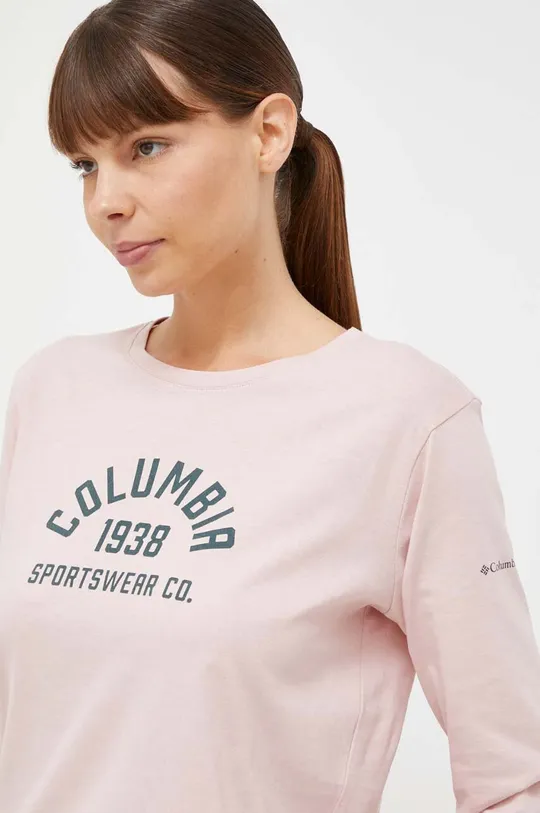 różowy Columbia longsleeve bawełniany