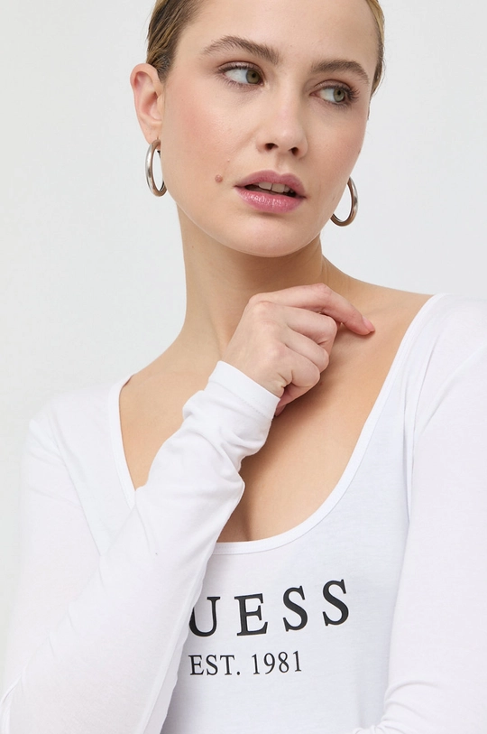 білий Лонгслів Guess