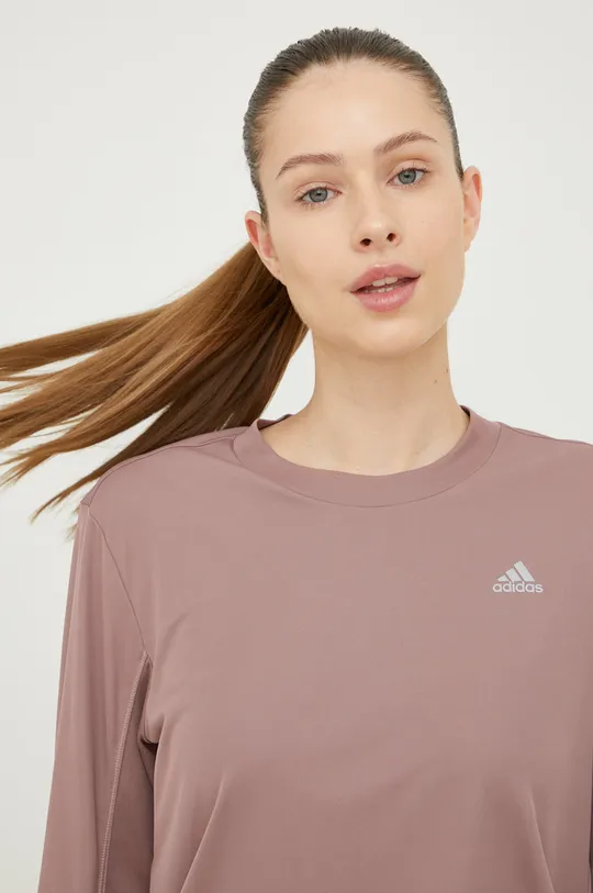 μωβ Μακρυμάνικο μπλουζάκι για τρέξιμο adidas Performance Brand Love