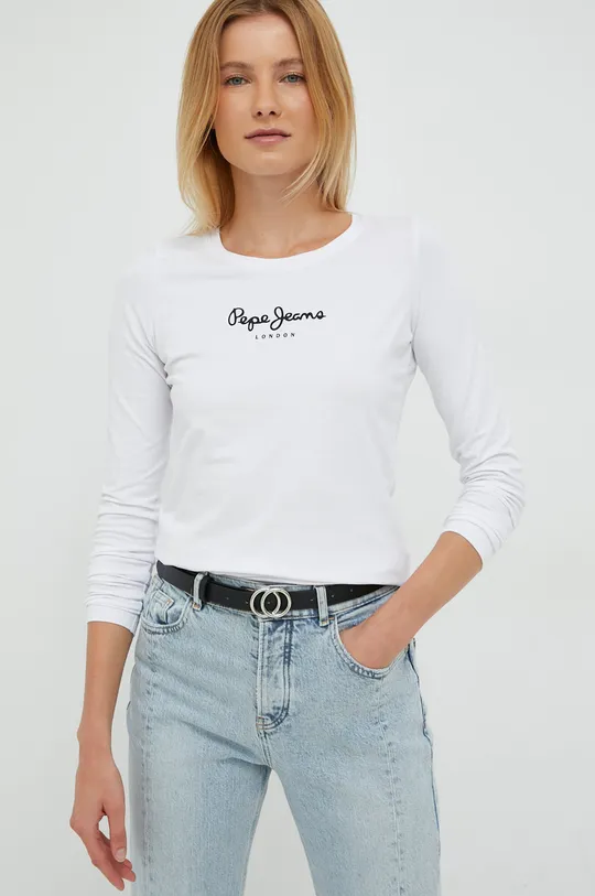 biela Tričko s dlhým rukávom Pepe Jeans