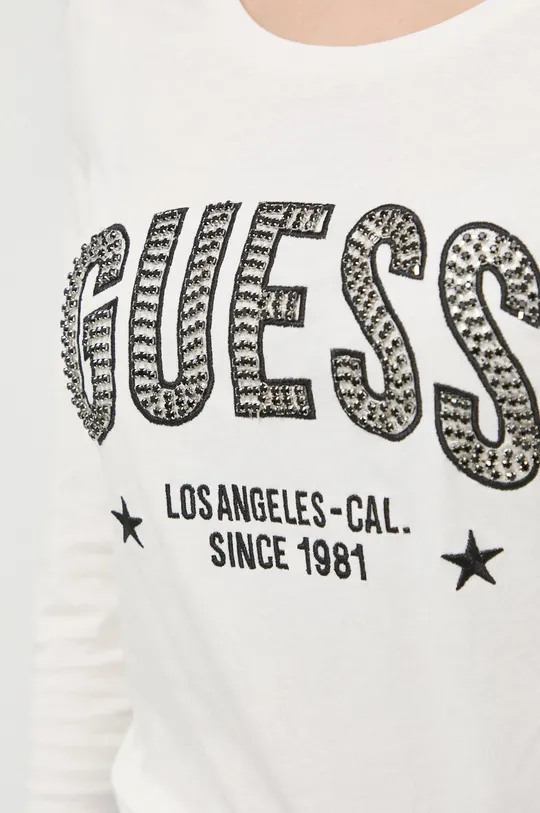 Bavlněné tričko s dlouhým rukávem Guess Dámský