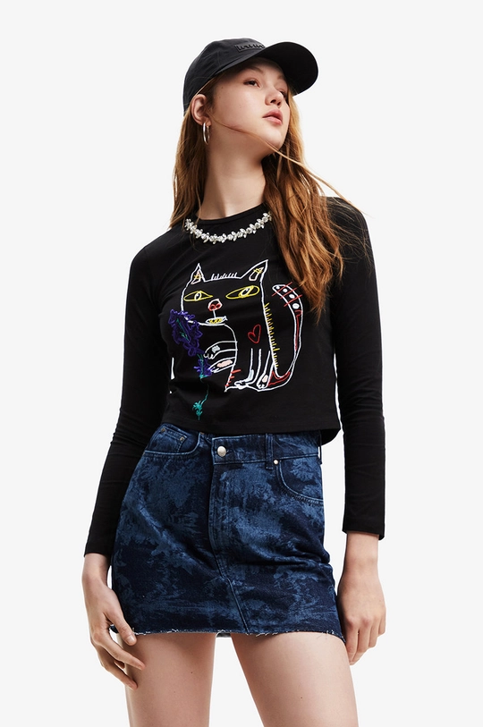 czarny Desigual longsleeve Damski