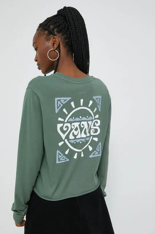 zielony Vans longsleeve bawełniany