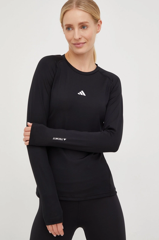 črna Majica z dolgimi rokavi za vadbo adidas Performance