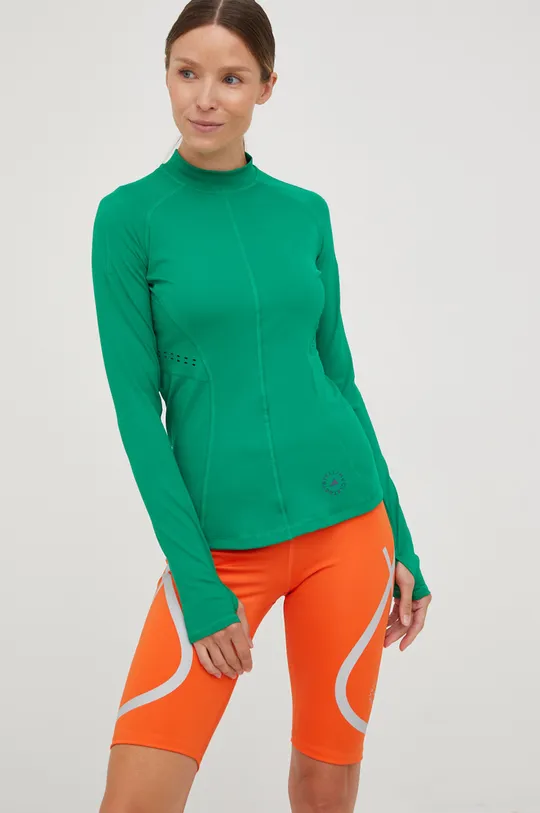 Majica z dolgimi rokavi za vadbo adidas by Stella McCartney zelena