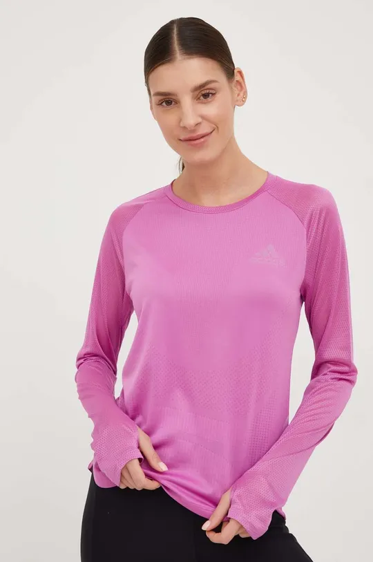 Μακρυμάνικο μπλουζάκι για τρέξιμο adidas Performance Adizero ροζ