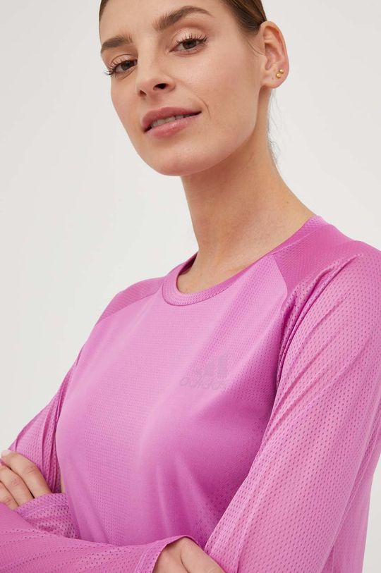 růžová Běžecké triko s dlouhým rukávem adidas Performance Adizero