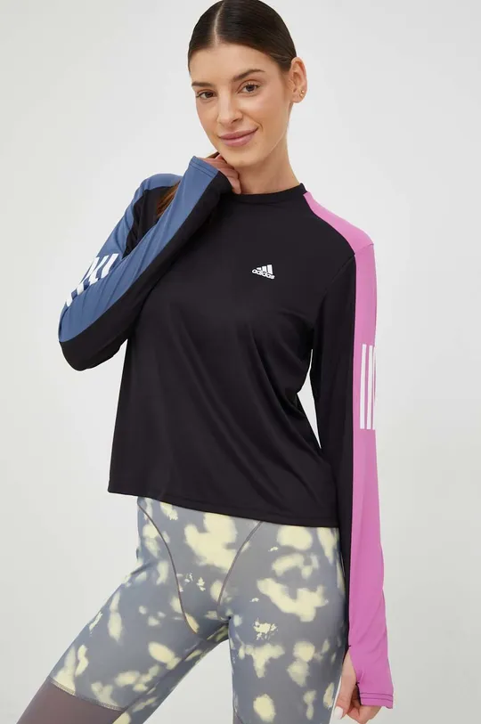 μαύρο Μακρυμάνικο μπλουζάκι για τρέξιμο adidas Performance Own the Run Γυναικεία