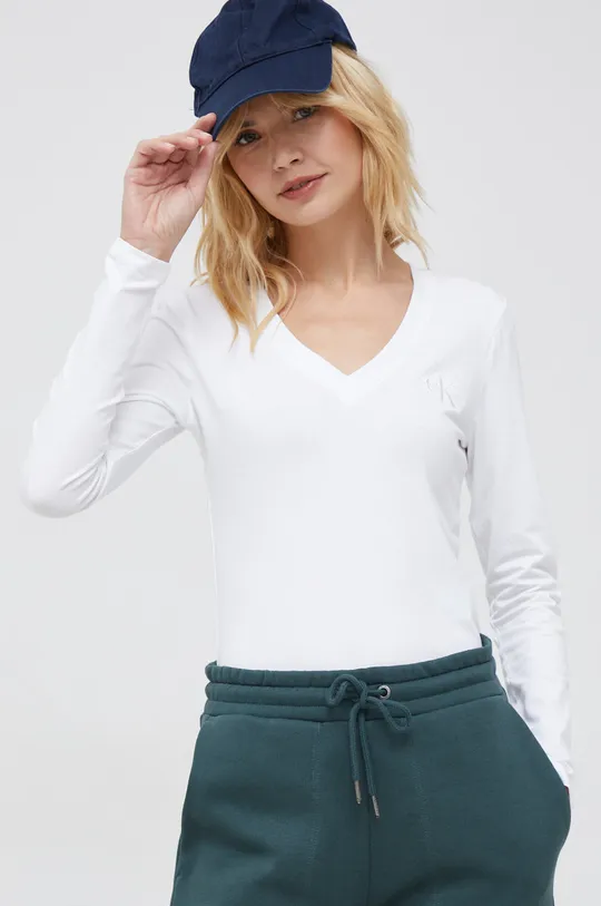 biały Calvin Klein Jeans longsleeve Damski