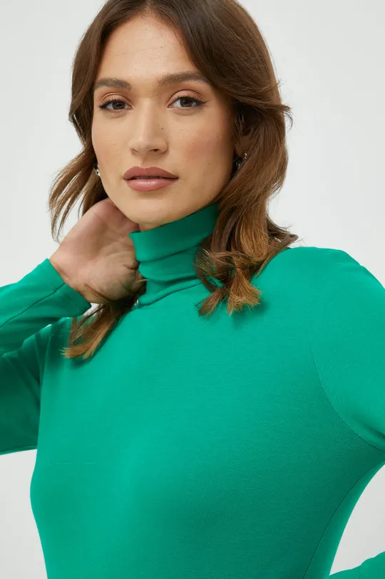 zelená Bavlnené tričko s dlhým rukávom United Colors of Benetton