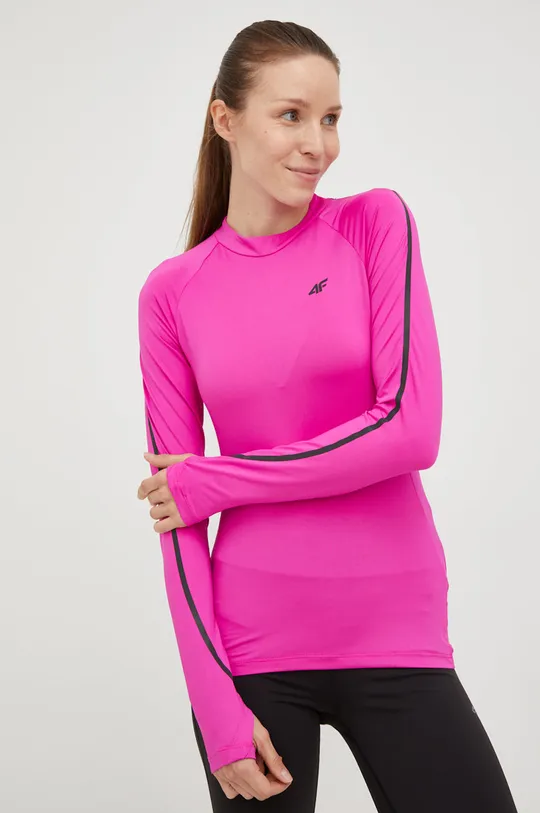 ροζ Μακρυμάνικο μπλουζάκι για τρέξιμο 4F Γυναικεία
