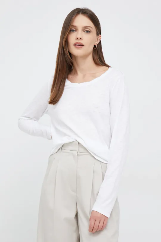 λευκό Βαμβακερή μπλούζα με μακριά μανίκια GAP Γυναικεία