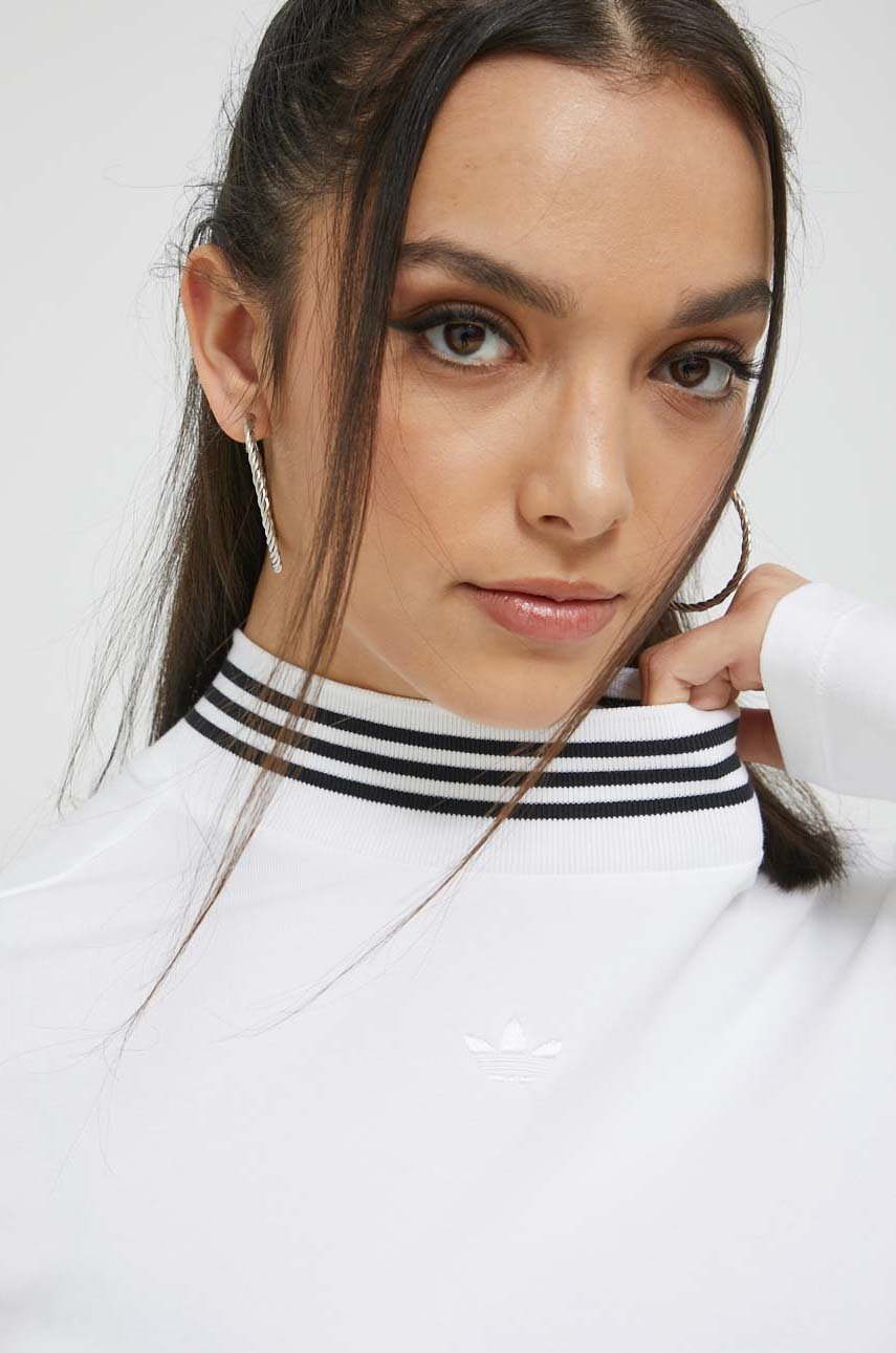 Лонгслив adidas Originals женский цвет белый с полугольфом | ANSWEAR.ua