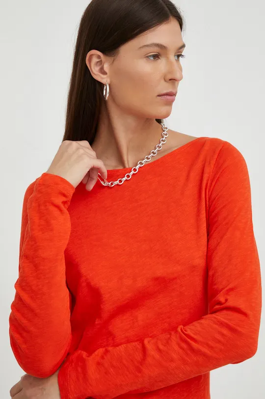 πορτοκαλί Βαμβακερή μπλούζα με μακριά μανίκια Marc O'Polo Γυναικεία