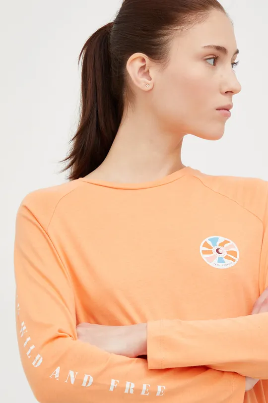 πορτοκαλί Βαμβακερή μπλούζα με μακριά μανίκια Femi Stories Boyfriend Γυναικεία