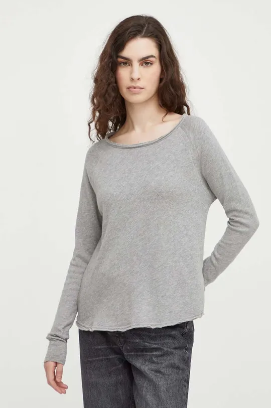 γκρί Βαμβακερή μπλούζα με μακριά μανίκια American VintageT-SHIRT ML COL BATEAU Γυναικεία