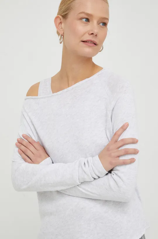 γκρί Βαμβακερή μπλούζα με μακριά μανίκια American VintageT-SHIRT ML COL BATEAU Γυναικεία