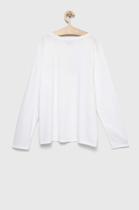 Βαμβακερή μπλούζα με μακριά μανίκια Tommy Hilfiger λευκό