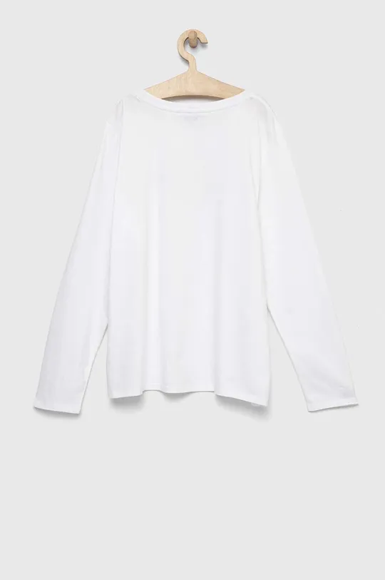 Βαμβακερή μπλούζα με μακριά μανίκια Tommy Hilfiger λευκό
