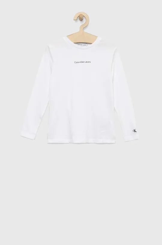 λευκό Παιδικό βαμβακερό μακρυμάνικο Calvin Klein Jeans Για κορίτσια
