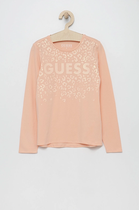 pomarańczowy Guess longsleeve dziecięcy Dziewczęcy