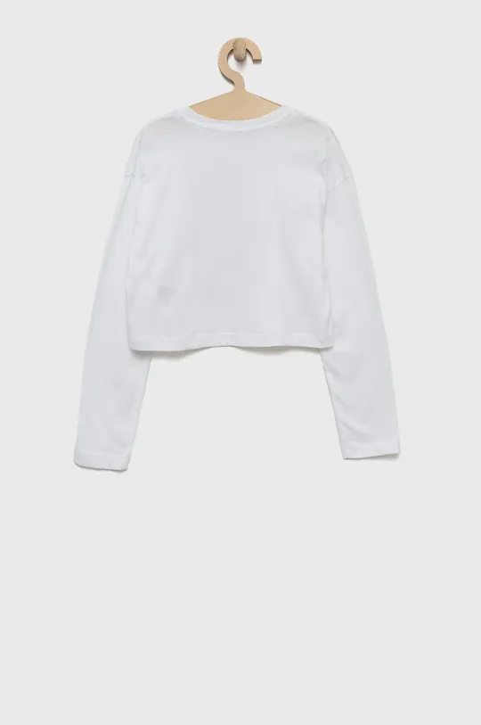 Otroška bombažna majica z dolgimi rokavi Calvin Klein Jeans bela