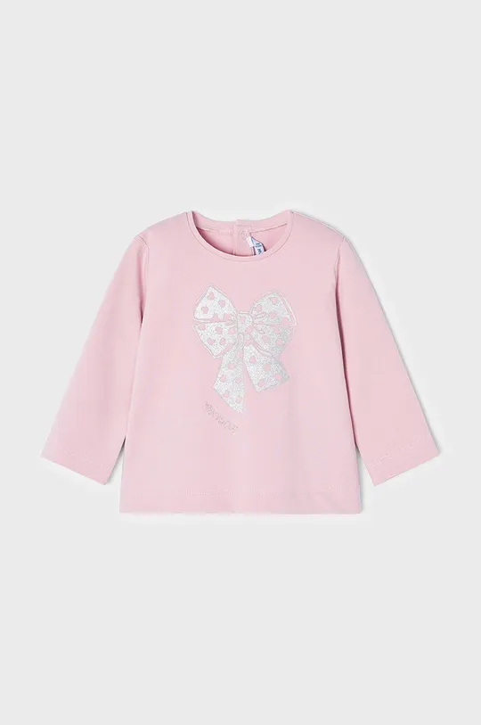 ružová Detská bavlnená košeľa s dlhým rukávom Mayoral Dievčenský
