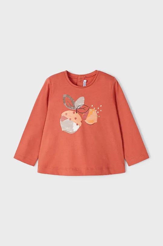 Detská bavlnená košeľa s dlhým rukávom Mayoral (2-pak) oranžová