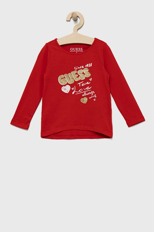 rdeča Otroški longsleeve Guess Dekliški