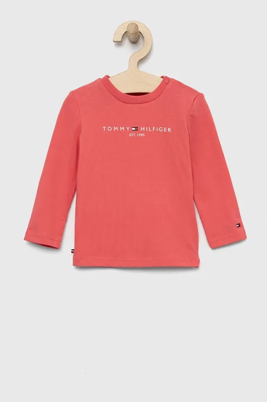 ružová Tričko s dlhým rukávom pre bábätká Tommy Hilfiger Dievčenský