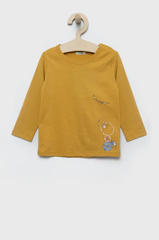 κίτρινο Παιδικό βαμβακερό μακρυμάνικο United Colors of Benetton Για κορίτσια